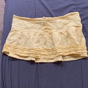 Juicy couture linen drawstring yellow skirt large
